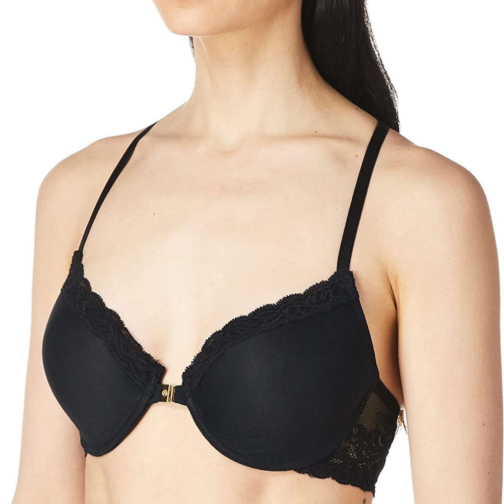 Natori Women’s Feathers Front Close T-Back Bra Black 34C